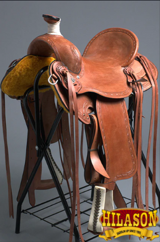 HILASON Western Horse Saddle American Leather Ranch Roping Trail Mahogany