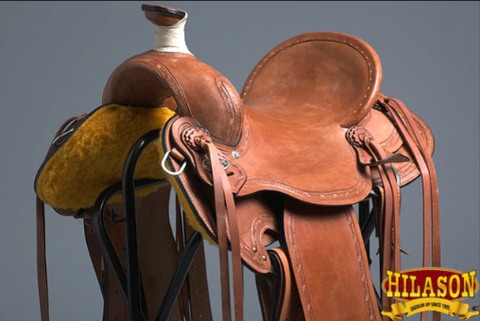 HILASON Western Horse Saddle American Leather Ranch Roping Trail Mahogany