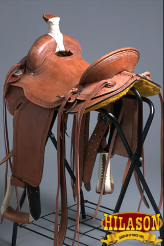 HILASON Western Horse Saddle American Leather Ranch Roping Trail Mahogany