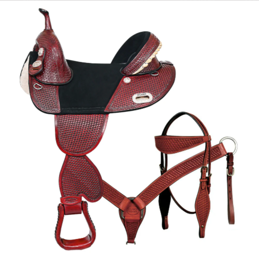 HILASON Western Horse Trail Barrel Racing American Leather Saddle