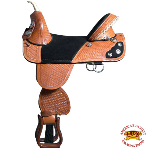 HILASON Western Horse Saddle Treeless American Leather Trail Barrel Tack