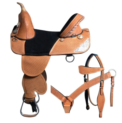 HILASON Western Horse Saddle Treeless American Leather Trail Barrel Tack