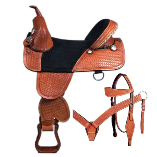 HILASON Western Horse Treeless Trail Barrel American Leather Saddle Tack