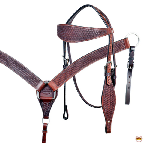 HILASON Treeless Trail Barrel American Leather Saddle Tack Set