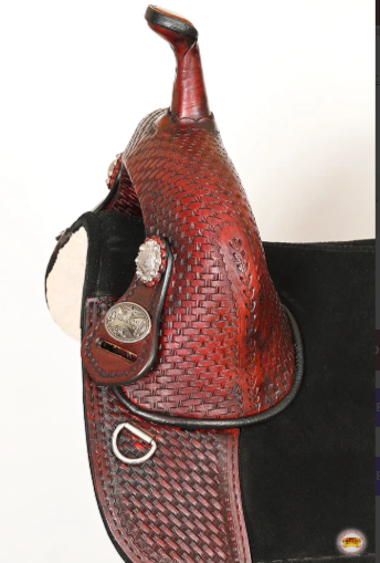 HILASON Treeless Trail Barrel American Leather Saddle Tack Set