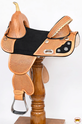 HILASON Western Horse Saddle Treeless American Leather Trail Barrel Tack