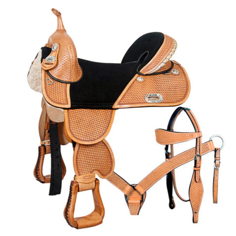 HILASON Western Horse Saddle Treeless American Leather Trail Barrel Tack