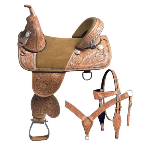 HILASON Western Horse Saddle Treeless American Leather Trail Barrel