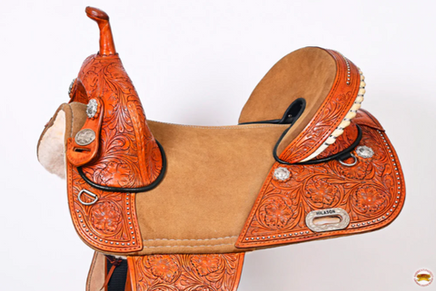 HILASON Western Horse Treeless Trail Barrel Saddle American Leather