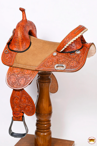 HILASON Western Horse Treeless Trail Barrel Saddle American Leather