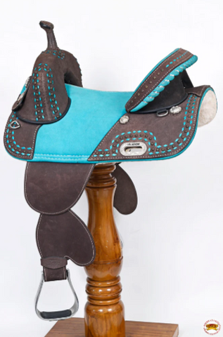 Hilason Western Horse Trail Barrel Racing American Leather Saddle Brown