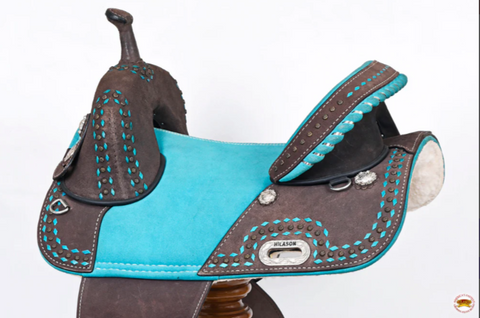 Hilason Western Horse Trail Barrel Racing American Leather Saddle Brown