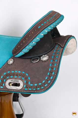 Hilason Western Horse Trail Barrel Racing American Leather Saddle Brown