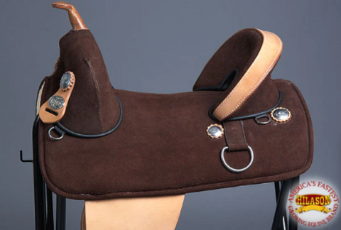 HILASON Treeless Western Trail Barrel Racing American Leather Saddle