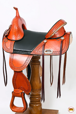 HILASON Flex Tree Western Horse Saddle Genuine American Leather Trail