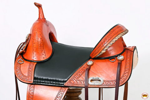 HILASON Flex Tree Western Horse Saddle Genuine American Leather Trail