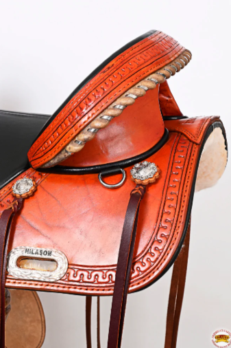 HILASON Flex Tree Western Horse Saddle Genuine American Leather Trail