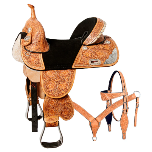 HILASON Western Horse Saddle Treeless American Leather Trail Barrel Tack