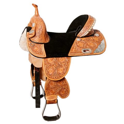 HILASON Western Horse Saddle Treeless American Leather Trail Barrel Tack