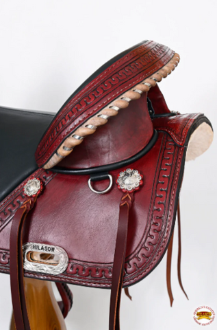 Western Horse Saddle Hilason Treeless Trail American Leather