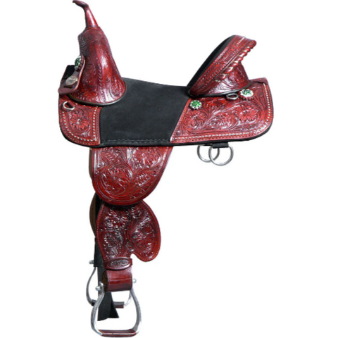 HILASON 14 Treeless Western Trail Barrel Racing American Leather Saddle