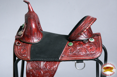 HILASON 14 Treeless Western Trail Barrel Racing American Leather Saddle