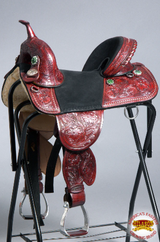 HILASON 14 Treeless Western Trail Barrel Racing American Leather Saddle