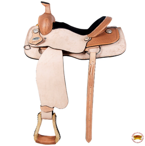 HILASON Western Horse Saddle American Leather Ranch Roping Cowboy Rough Out Tan