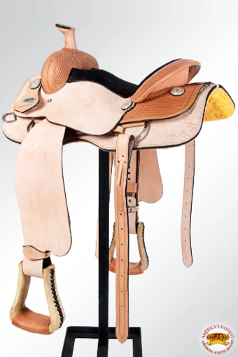 HILASON Western Horse Saddle American Leather Ranch Roping Cowboy Rough Out Tan