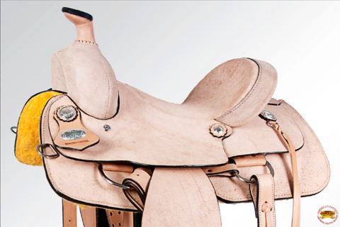 HILASON Western Horse Saddle American Leather Ranch Roping Cowboy Rough Out Tan