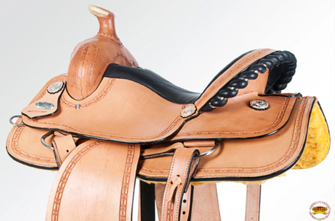 HILASON Western Horse Saddle Tan American Leather Ranch Roping Trail