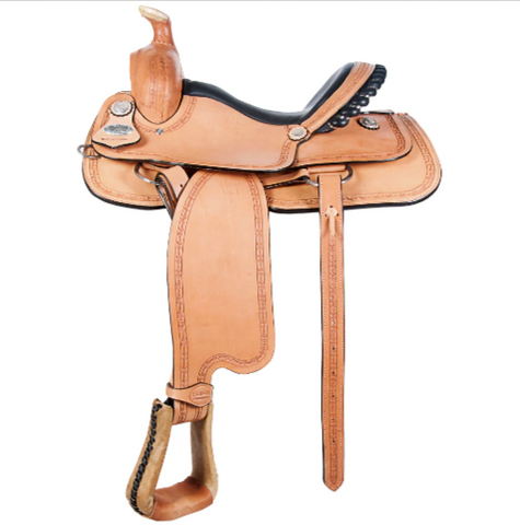 HILASON Western Horse Saddle Tan American Leather Ranch Roping Trail