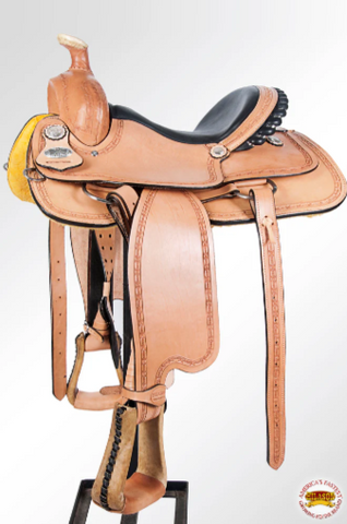 HILASON Western Horse Wade Saddle American Leather Ranch Roping