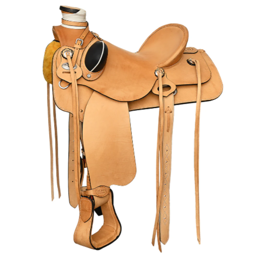 HILASON Western Horse Saddle American Leather Wade Ranch Roping Tan