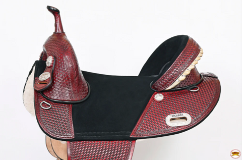 HILASON Western Horse Trail Barrel Racing American Leather Saddle