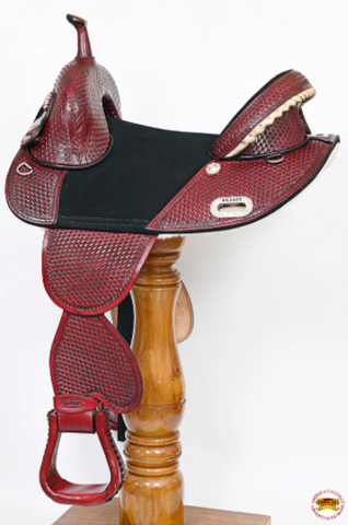 HILASON Western Horse Trail Barrel Racing American Leather Saddle