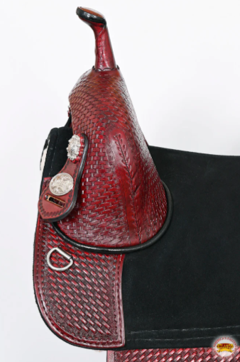 HILASON Western Horse Trail Barrel Racing American Leather Saddle