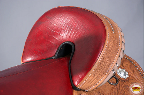 HILASON Western Horse Treeless Trail Barrel American Leather Saddle