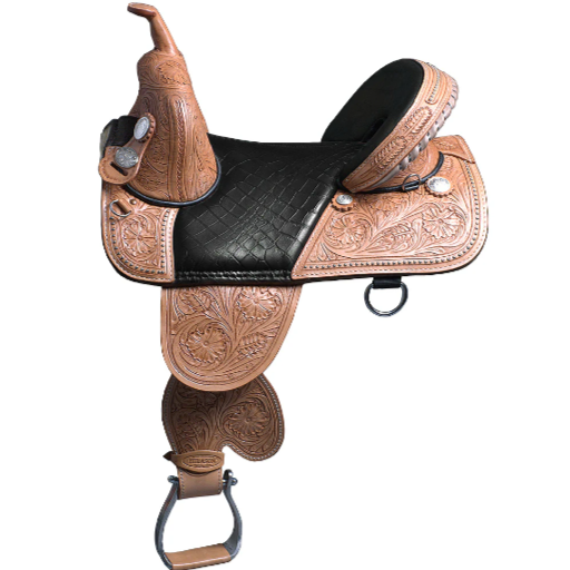 HILASON Western Horse Treeless Trail Barrel Racing American Leather Saddle