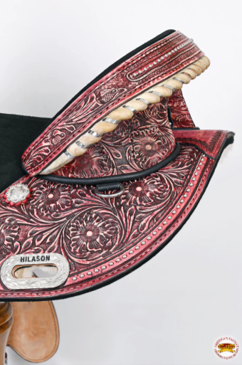 HILASON Western Horse Treeless Trail Barrel American Leather Saddle