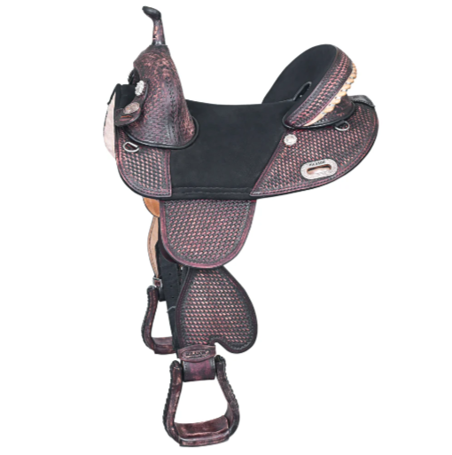 HILASON Western Horse Trail Barrel Racing American Leather Saddle