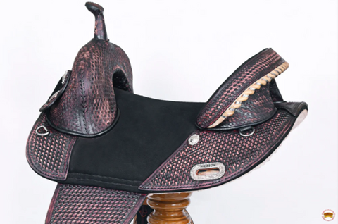 HILASON Western Horse Trail Barrel Racing American Leather Saddle