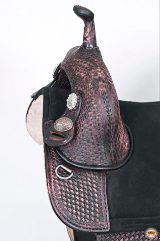 HILASON Western Horse Trail Barrel Racing American Leather Saddle