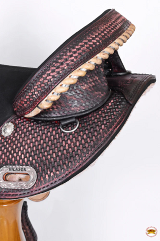 HILASON Western Horse Trail Barrel Racing American Leather Saddle