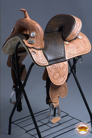 HILASON Western Horse Treeless Trail Barrel Racing American Leather Saddle