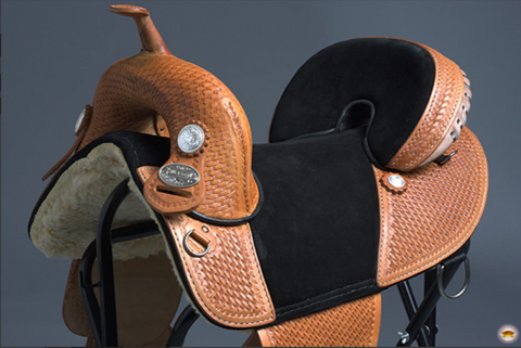 HILASON Western Horse Trail Barrel Racing American Leather Saddle