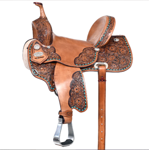 HILASON Western Horse Flex Tree Barrel Trail in American Leather Saddle Brown