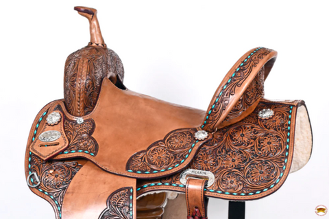 HILASON Western Horse Flex Tree Barrel Trail in American Leather Saddle Brown