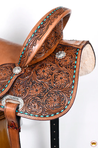 HILASON Western Horse Flex Tree Barrel Trail in American Leather Saddle Brown