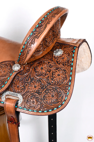 HILASON Western Horse Flex Tree Barrel Trail in American Leather Saddle Brown